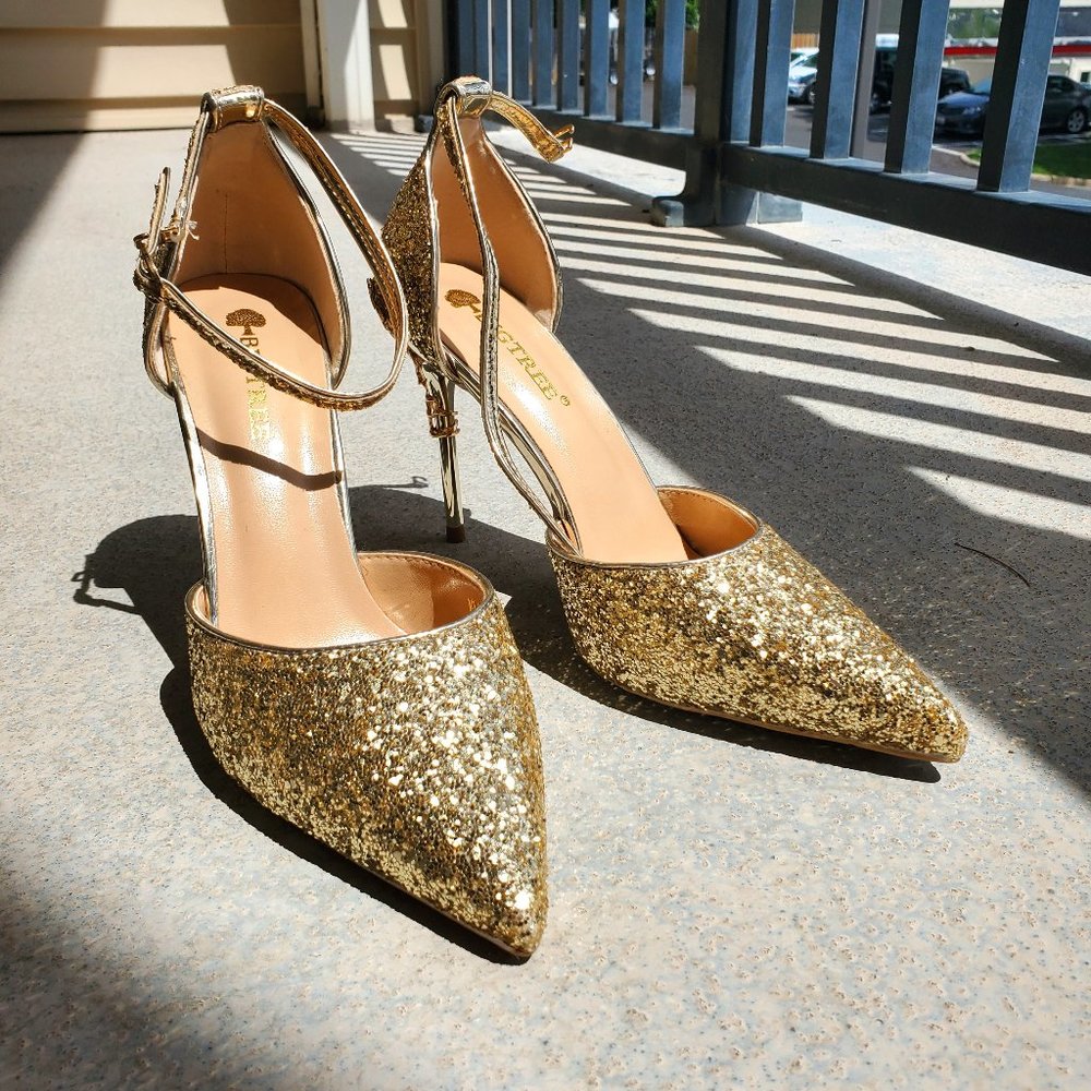 Golden Glitter Heels